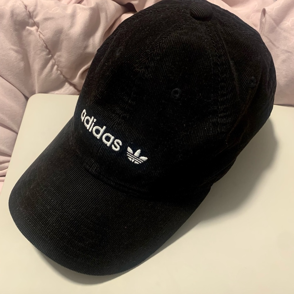 Adidas black corduroy hat